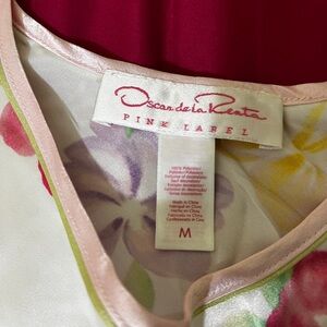 Oscar de la Renta Pink and Yellow Floral Blouse